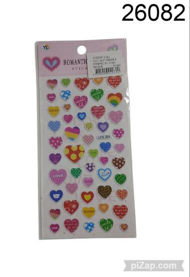 Imagen de PLANCHA STICKER CORAZONES 3.26